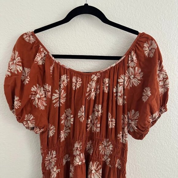 Madewell Linen-Blend Sophia Midi Dress in Rusty Torch - Picture 8 of 9